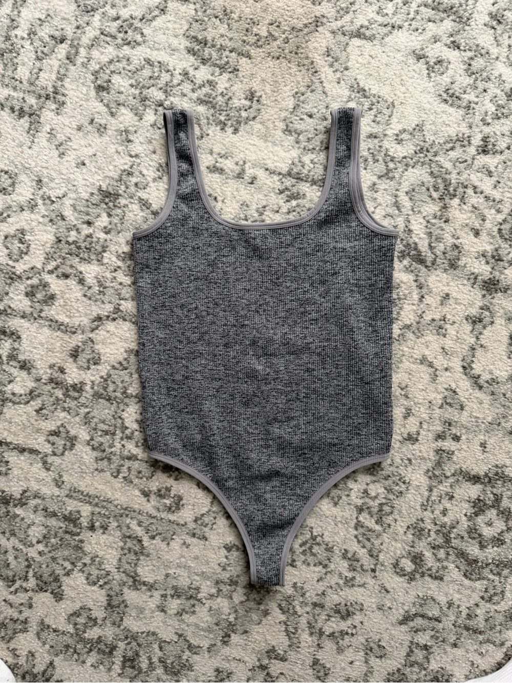 Colsie Charcoal Ribbed One-Piece Bodysuit